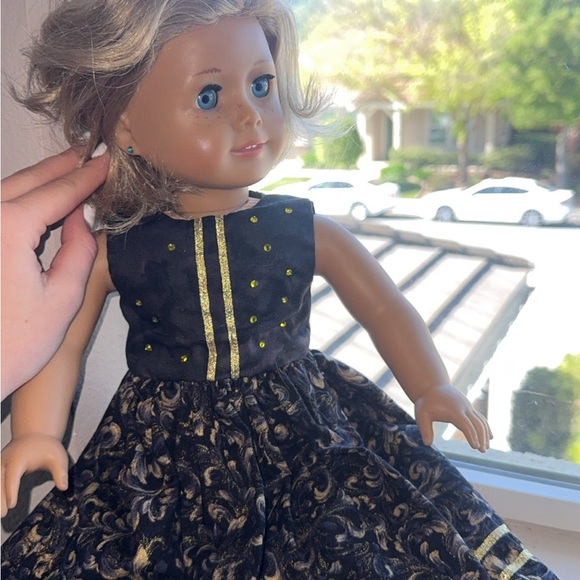 American Girl doll Black and Gold Doll Dress - Elegant Party Outfit